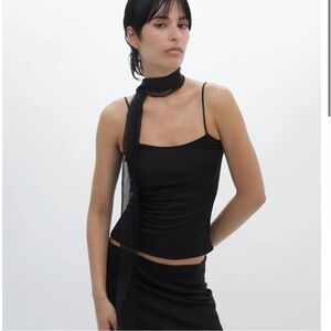 Buci Black Silk Tank Top